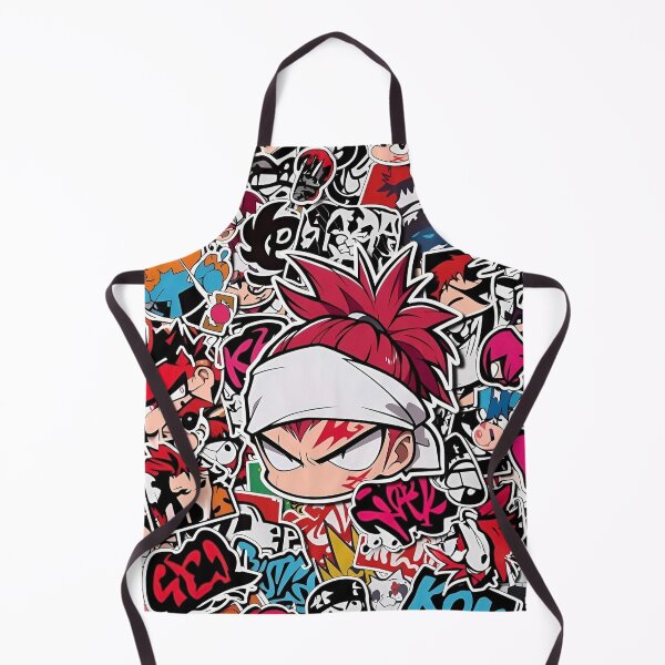 Item preview, Chibi Street Samurai Sticker Bomb – Urban Graffiti Anime Collage Art designed and sold by Dyan4.