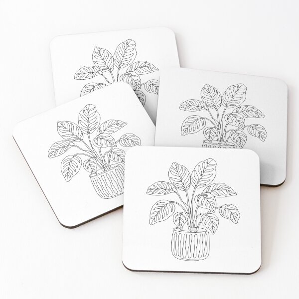 Item preview, Calathea Line Art | Minimalist Patterned Plant Print designed and sold by PLANT LOVER'S PARADISE.