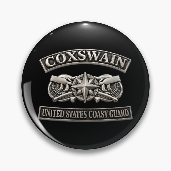 Item preview, USCG - Coxswain w txt - Silver - 3D - Enhanced designed and sold by Military Insignia Products.