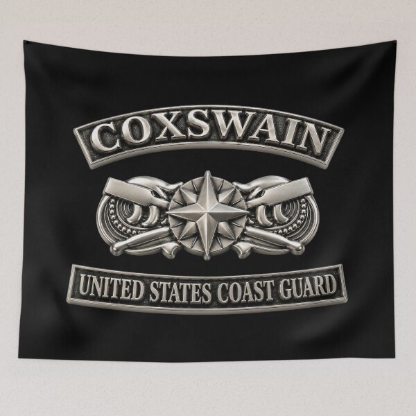 Item preview, USCG - Coxswain w txt - Silver - 3D - Enhanced designed and sold by Military Insignia Products.