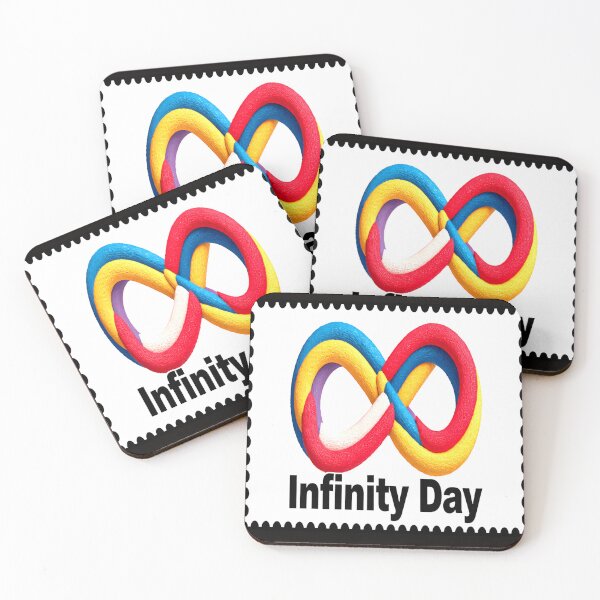 Item preview, Infinity Day 08/08 stamp colorful geometric typographic design designed and sold by SmashingDeals.