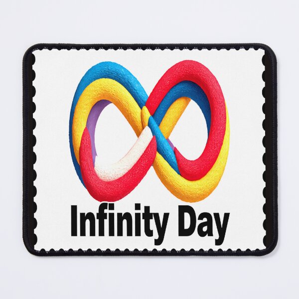 Item preview, Infinity Day 08/08 stamp colorful geometric typographic design designed and sold by SmashingDeals.