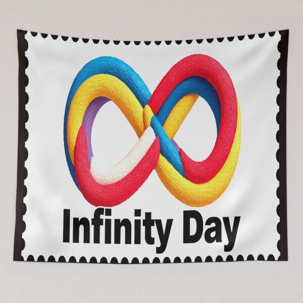Item preview, Infinity Day 08/08 stamp colorful geometric typographic design designed and sold by SmashingDeals.