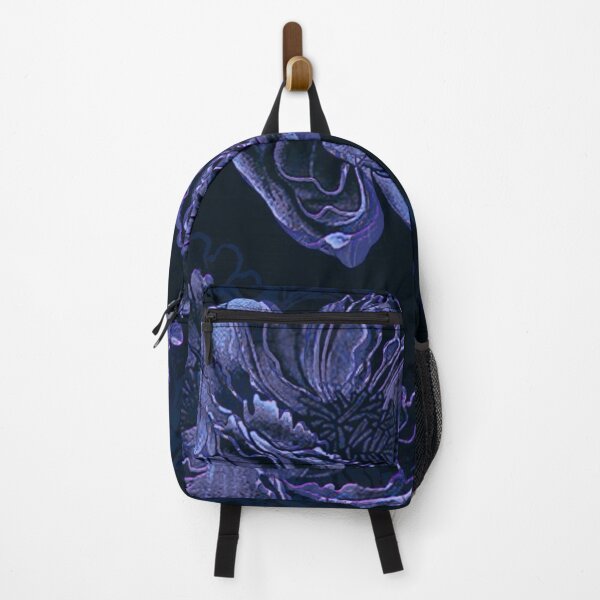 Item preview, Dark Indigo Peony Art | Japanese Botanical Aesthetic | Gothic Floral Print designed and sold by BatNature.