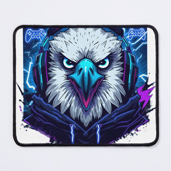 Item preview, Gaming Eagle Sticker | Fierce Esports Eagle | RGB Gamer Bird | Cyberpunk Eagle Head | Neon Gaming Mascot designed and sold by dreamz-world.