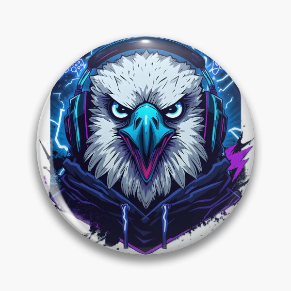 Item preview, Gaming Eagle Sticker | Fierce Esports Eagle | RGB Gamer Bird | Cyberpunk Eagle Head | Neon Gaming Mascot designed and sold by dreamz-world.