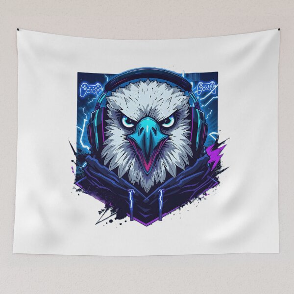 Item preview, Gaming Eagle Sticker | Fierce Esports Eagle | RGB Gamer Bird | Cyberpunk Eagle Head | Neon Gaming Mascot designed and sold by dreamz-world.