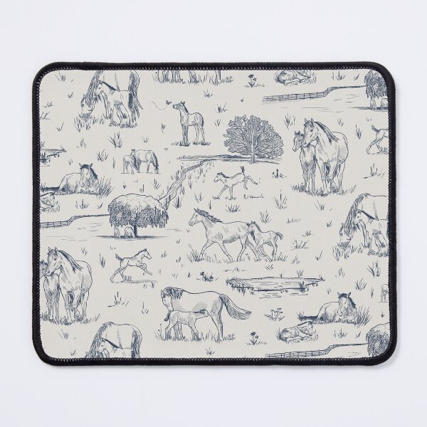 Item preview, Mares and Foals Toile de Jouy Navy on White designed and sold by Brittany Lane Allen.