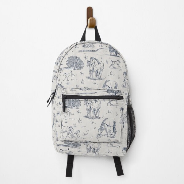 Item preview, Mares and Foals Toile de Jouy Navy on White designed and sold by Brittany Lane Allen.