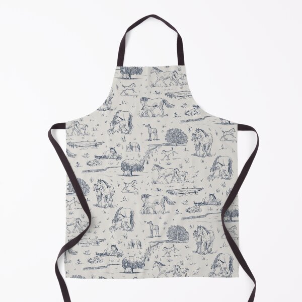 Item preview, Mares and Foals Toile de Jouy Navy on White designed and sold by Brittany Lane Allen.