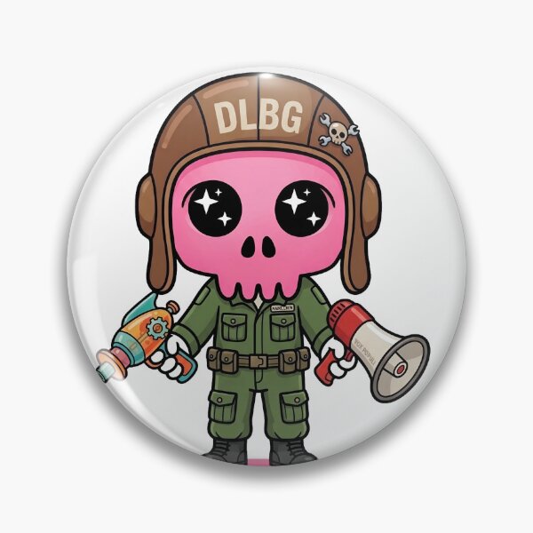 Item preview, DLBG Pink Skull With Megaphone & Toy Gun designed and sold by DLBG-STORE.
