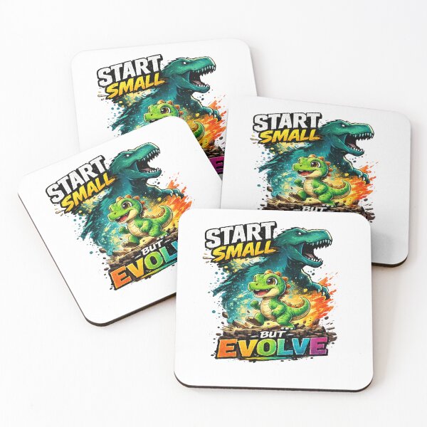 Item preview, Start Small But Evolve  | Motivational Dinosaur Design designed and sold by ELVIN DESIGNS.