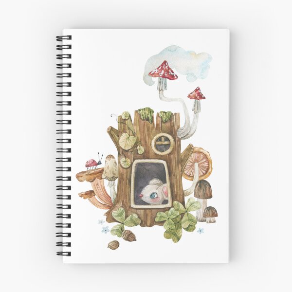 Item preview, Cute Little Mouse in Cozy Tree Stump Mushroom House designed and sold by the-myro.