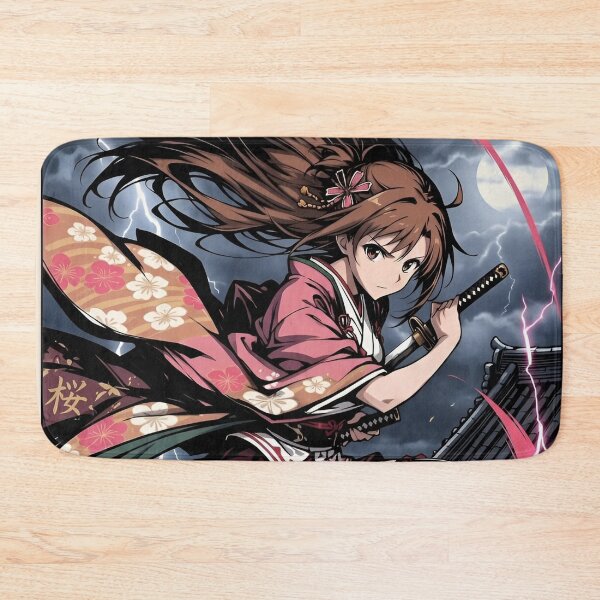 Item preview, Asuna | Moonlit Sakura Samurai Girl – Japanese Anime Warrior Aesthetic | Storm Katana Art designed and sold by Dyan4.