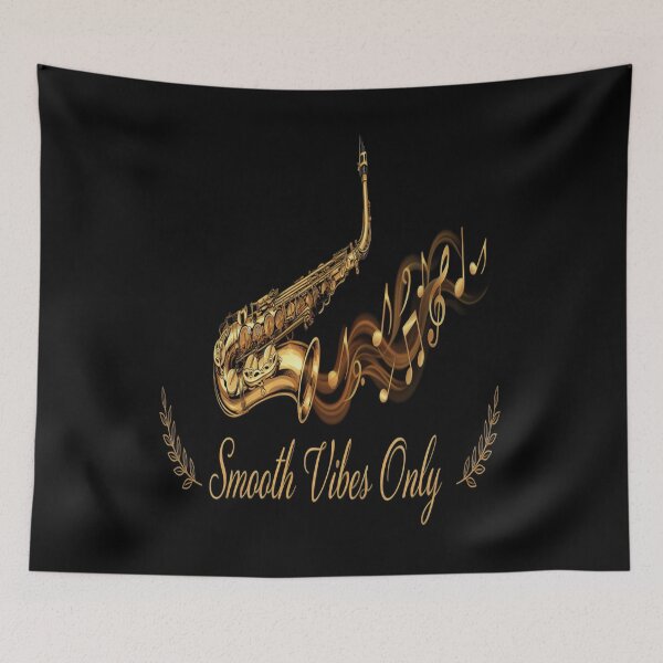Item preview, Smooth Vibes Only – Golden Saxophone Jazz Design designed and sold by Midnight Veil Designs.
