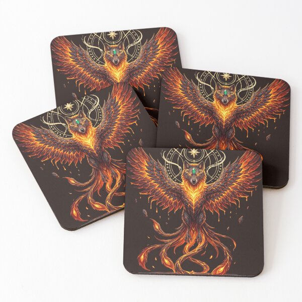 Item preview, Inferno Phoenix Wolf Guardian | Volcanic Flame Protector designed and sold by Origamoart.