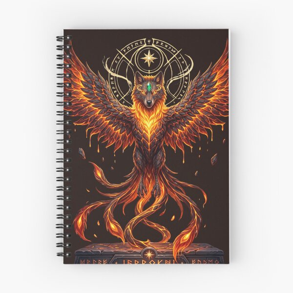 Item preview, Inferno Phoenix Wolf Guardian | Volcanic Flame Protector designed and sold by Origamoart.