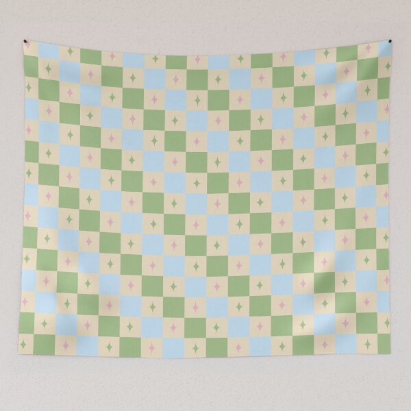 Item preview, Pastel Checkerboard Sparkle Star Pattern designed and sold by Zaya_art.