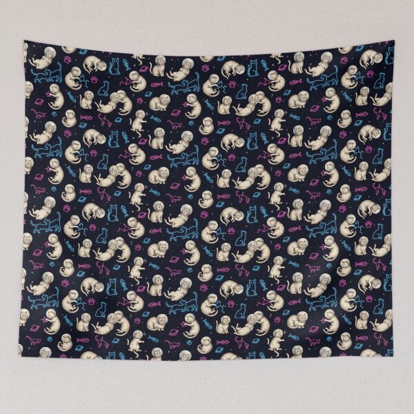 Item preview, Vintage Retro Neon Space Cats Minimalist Collection designed and sold by Thai Vibe Studio.