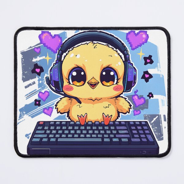 Item preview, Cute Gamer Chick Sticker | Baby Chick Gaming Keyboard | Kawaii Gamer Bird | RGB Gaming Chick | Esports Animal Illustration designed and sold by dreamz-world.