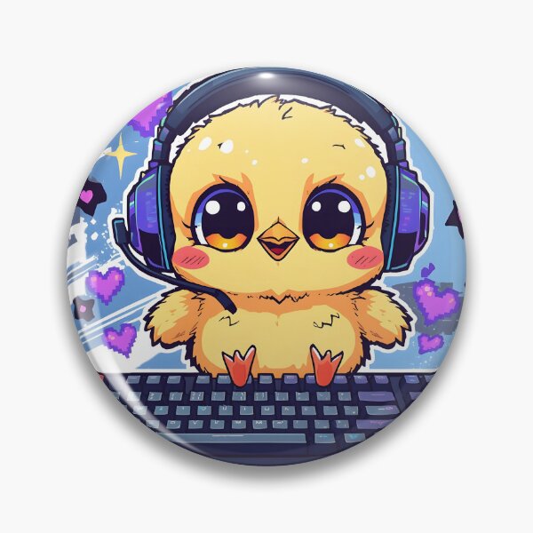 Item preview, Cute Gamer Chick Sticker | Baby Chick Gaming Keyboard | Kawaii Gamer Bird | RGB Gaming Chick | Esports Animal Illustration designed and sold by dreamz-world.