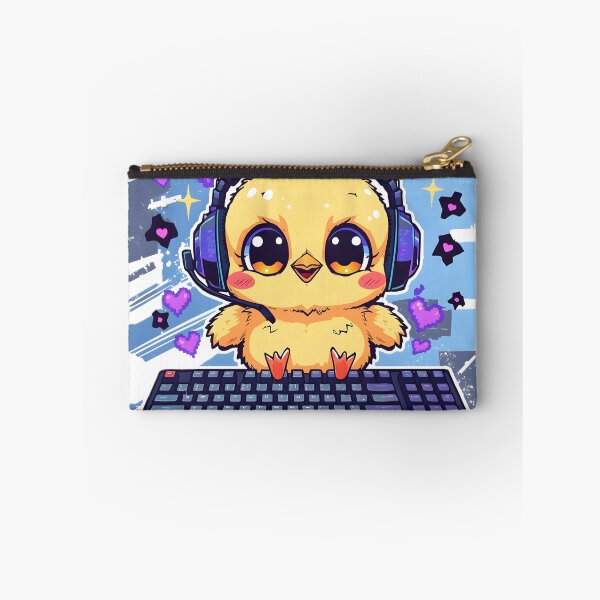 Item preview, Cute Gamer Chick Sticker | Baby Chick Gaming Keyboard | Kawaii Gamer Bird | RGB Gaming Chick | Esports Animal Illustration designed and sold by dreamz-world.