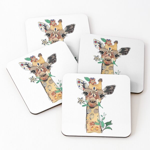 Item preview, Decorative Giraffe Floral Art – Colorful Wildlife Animal designed and sold by Gbriel3.