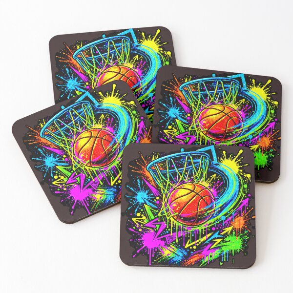 Item preview, Neon Basketball Graffiti | Colorful Hoop and Ball designed and sold by AstronautMerch.