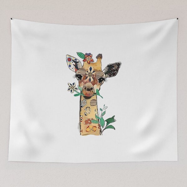 Item preview, Decorative Giraffe Floral Art – Colorful Wildlife Animal designed and sold by Gbriel3.