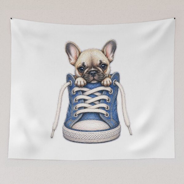 Item preview, French Bulldog In Denim Sneaker designed and sold by Snurly.
