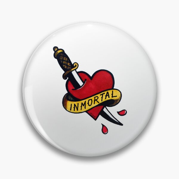 Item preview, Immortal love dagger through a heart tattoo designed and sold by emeteneme.