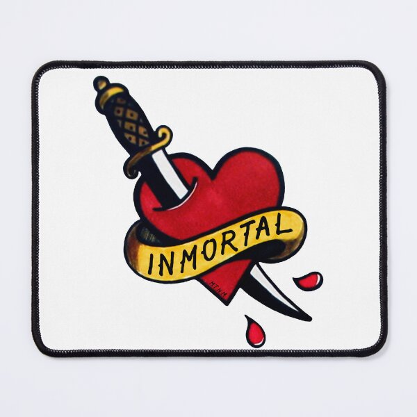 Item preview, Immortal love dagger through a heart tattoo designed and sold by emeteneme.