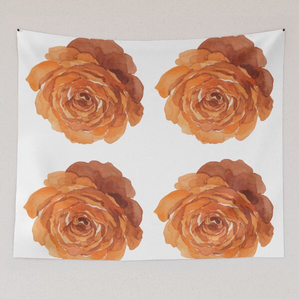 Item preview, Warm Terracotta Orange Watercolor Rose Illustration designed and sold by wissal.studio.