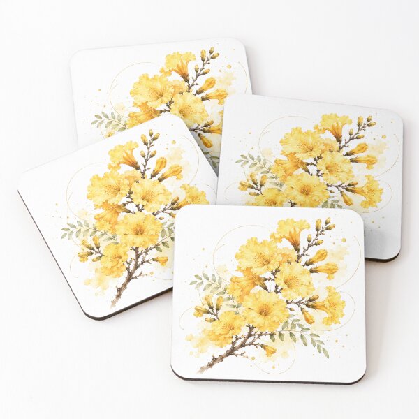 Item preview, Yellow Lapacho in Watercolor | Argentine Botany | Elegant Floral Illustration designed and sold by Esencia Argentina.