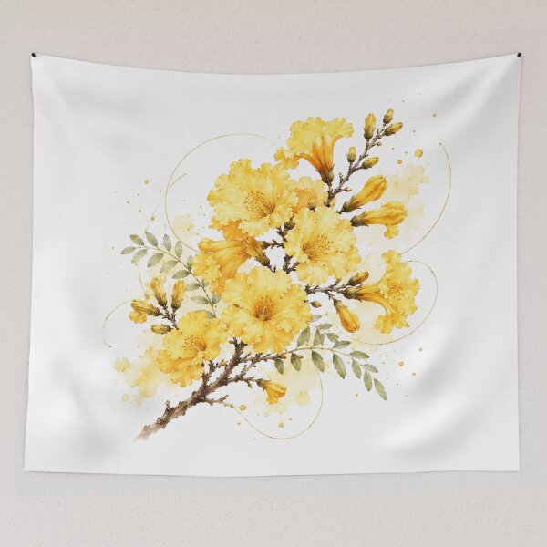Item preview, Yellow Lapacho in Watercolor | Argentine Botany | Elegant Floral Illustration designed and sold by Esencia Argentina.