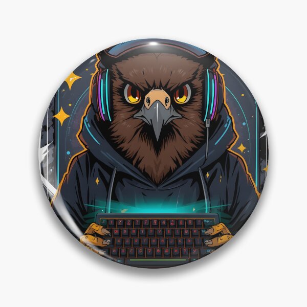 Item preview, Gaming Hawk Sticker | Fierce Esports Hawk | RGB Gamer Bird | Mechanical Keyboard Hawk | Cyberpunk Gaming Mascot designed and sold by dreamz-world.