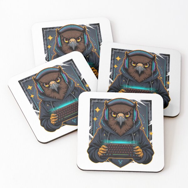 Item preview, Gaming Hawk Sticker | Fierce Esports Hawk | RGB Gamer Bird | Mechanical Keyboard Hawk | Cyberpunk Gaming Mascot designed and sold by dreamz-world.