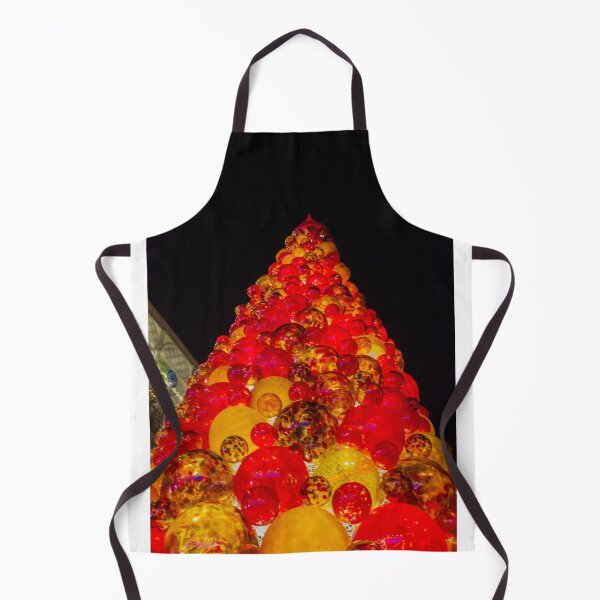 Item preview, Red And Yellow Glass Ornament Christmas Tree Sculpture Lit At Night For Holiday Display designed and sold by Nmallia.