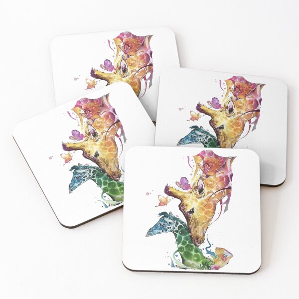 Item preview, Decorative Floral Art Giraffe and her Baby – Colorful Wildlife Animal designed and sold by Gbriel3.