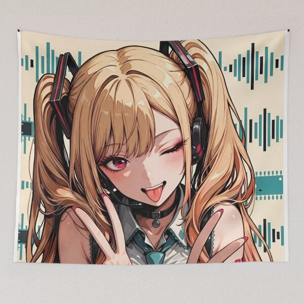 Item preview, Cyber Idol Anime Girl – Futuristic Headset Waifu Aesthetic | Original Manga Style Art designed and sold by Dyan4.