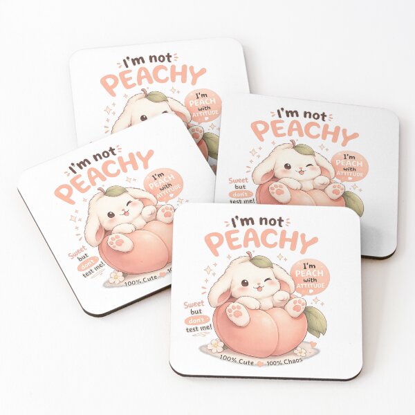 Item preview, Kawaii Peach Bunny – Sweet & Chaotic designed and sold by chunzartshop.