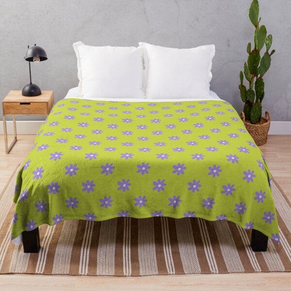 Item preview, Retro Purple Daisy Pattern | Vibrant Lime Green Floral Print | Groovy Purple and Green Wildflowers Design | Whimsical Purple Flower Pattern | Funky Lime Floral Seamless Pattern designed and sold by VivaFy.