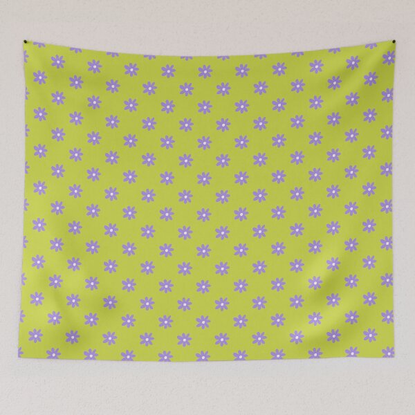 Item preview, Retro Purple Daisy Pattern | Vibrant Lime Green Floral Print | Groovy Purple and Green Wildflowers Design | Whimsical Purple Flower Pattern | Funky Lime Floral Seamless Pattern designed and sold by VivaFy.