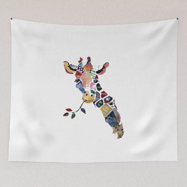 Item preview, Decorative Giraffe Floral Art – Colorful Wildlife Animal designed and sold by Gbriel3.
