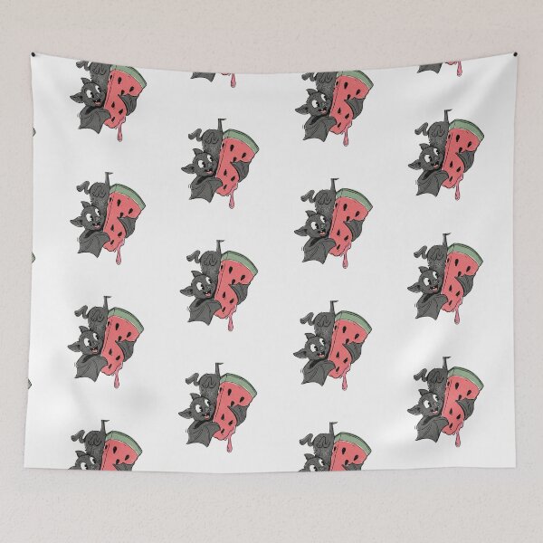 Item preview, Happy Bat Hanging Upside Down Eating Giant Watermelon Slice Vintage 1930s Rubberhose Cartoon Art designed and sold by OnPointOutfits.