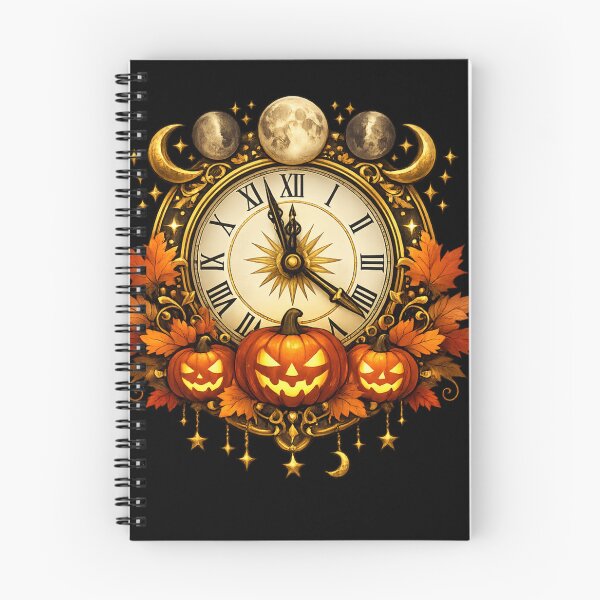 Item preview, Enchanted Pumpkin Moon Clock Sticker designed and sold by VeltrixaDesigns.