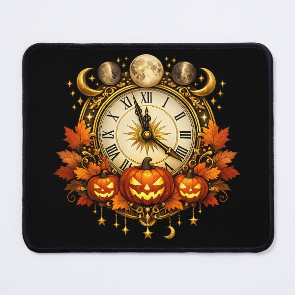 Item preview, Enchanted Pumpkin Moon Clock Sticker designed and sold by VeltrixaDesigns.