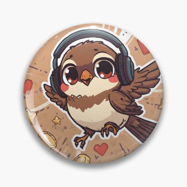 Item preview, Cute Gamer Sparrow Sticker | Kawaii Gaming Bird | Baby Sparrow with Headphones | Cozy Gamer Bird | Gaming Animal Illustration designed and sold by dreamz-world.