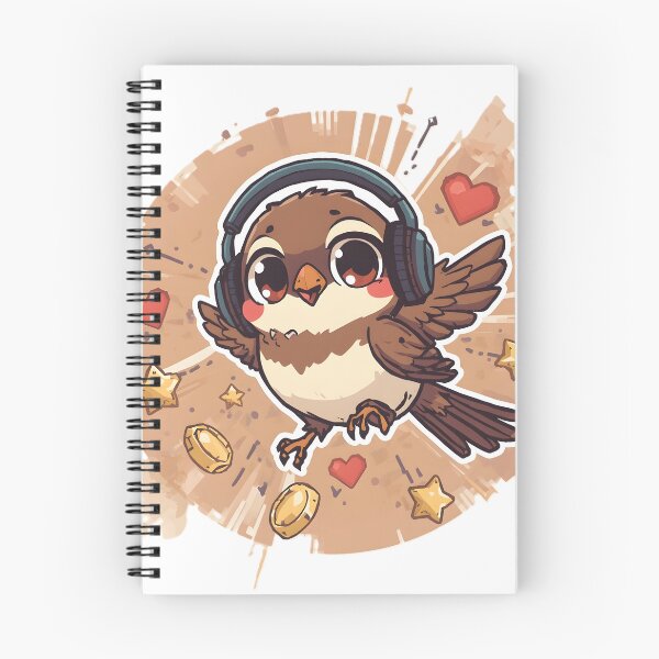 Item preview, Cute Gamer Sparrow Sticker | Kawaii Gaming Bird | Baby Sparrow with Headphones | Cozy Gamer Bird | Gaming Animal Illustration designed and sold by dreamz-world.