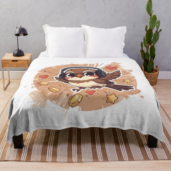 Item preview, Cute Gamer Sparrow Sticker | Kawaii Gaming Bird | Baby Sparrow with Headphones | Cozy Gamer Bird | Gaming Animal Illustration designed and sold by dreamz-world.
